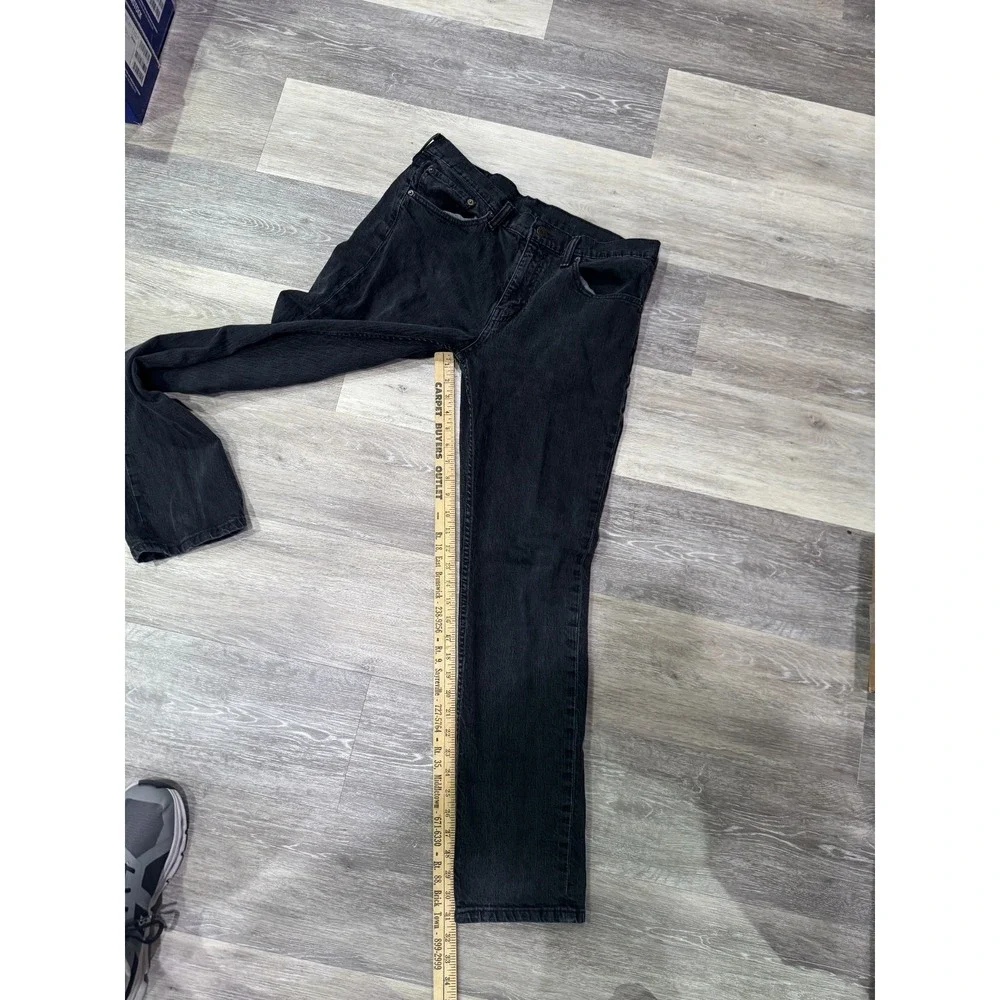 Levis Regular Fit Straight Leg Jeans Mens 34x32 Black Cotton Classic 5 Pocket